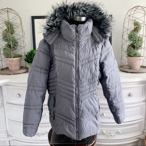 ZeroXposur Charcoal Puffer Jacket with Faux Fur Trim
